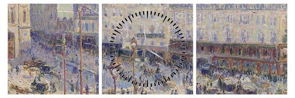 Kép - Camille Pissarro, The Place du Havre, reprodukciók (órával) (90x30 cm)