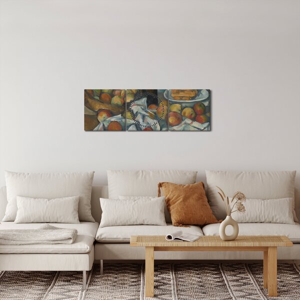 Kép - Paul Cezanne, The Basket of Apples, reprodukciók (órával) (90x30 cm)