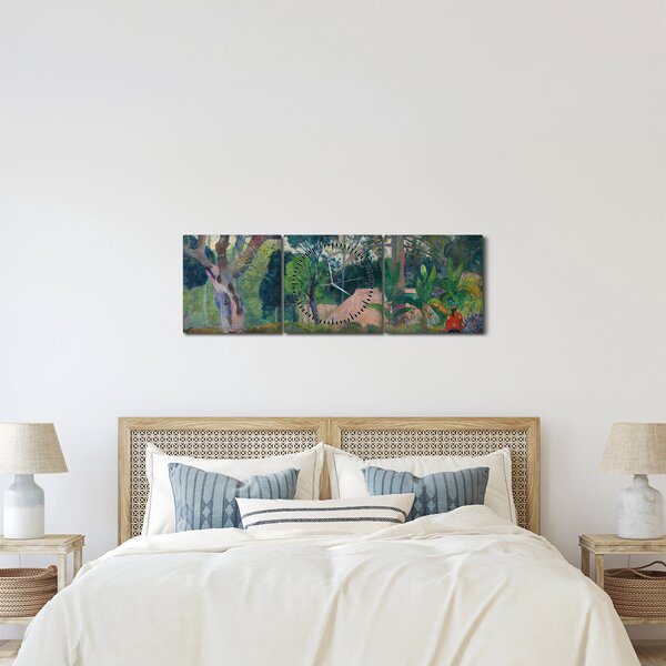Kép - Paul Gauguin, Te raau rahi (The Big Tree), reprodukciók (órával) (90x30 cm)