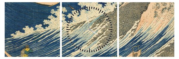 Kép - Katsushika Hokusai, Fishing Boats at Choshi in Shimosa (Soshu Choshi) , reprodukciók (órával) (90x30 cm)