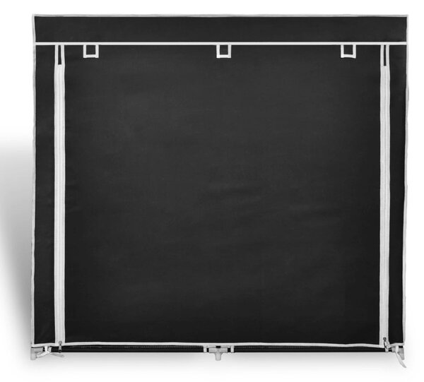 Fekete szövet cipőszekrény borítóval 115 x 28 x 110 cm