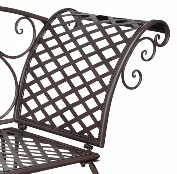 Barna antik acél kerti pad 128 cm