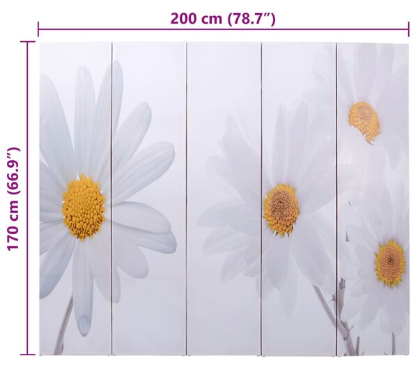 Virágmintás paraván 200 x 170 cm