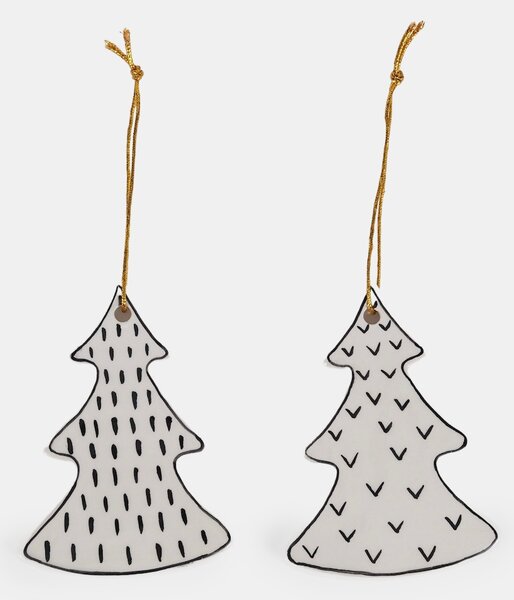 Sinsay - Karácsonyi díszek fenyőfa alakban 2 pack - többszínű
