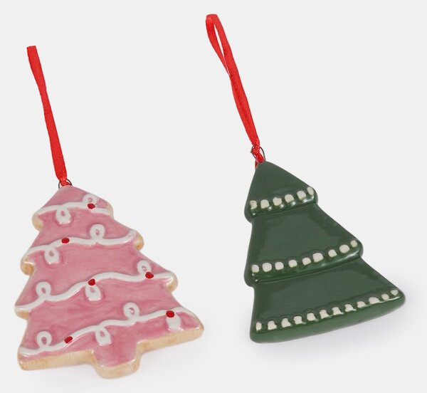 Sinsay - Karácsonyi díszek fenyőfa alakban 2 pack - többszínű
