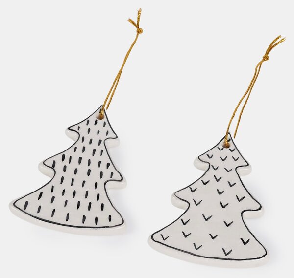 Sinsay - Karácsonyi díszek fenyőfa alakban 2 pack - többszínű