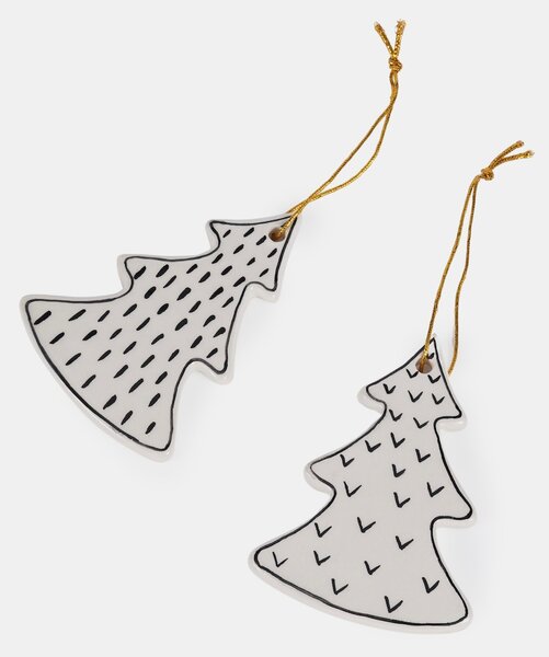 Sinsay - Karácsonyi díszek fenyőfa alakban 2 pack - többszínű