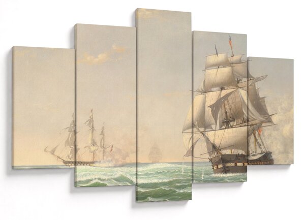Kép - Fitz Henry Lane, The United States Frigate President Engaging the British Squadron, reprodukciók (150x105 cm)