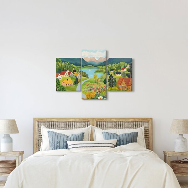 Kép - Falu a hegyekben (90x60 cm)