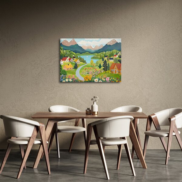 Kép - Falu a hegyekben (70x50 cm)