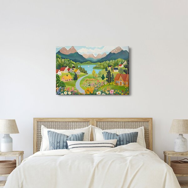 Kép - Falu a hegyekben (90x60 cm)