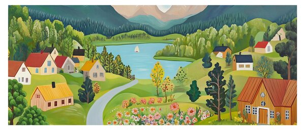 Kép - Falu a hegyekben (120x50 cm)