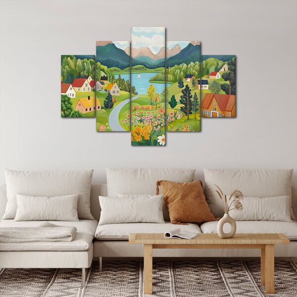 Kép - Falu a hegyekben (150x105 cm)