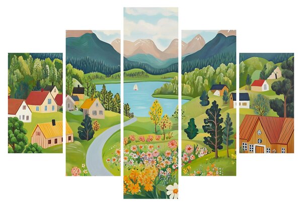Kép - Falu a hegyekben (150x105 cm)