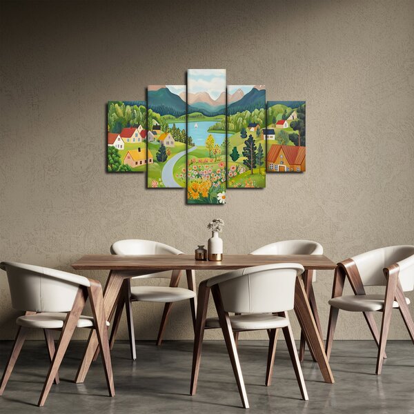 Kép - Falu a hegyekben (150x105 cm)