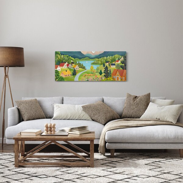 Kép - Falu a hegyekben (120x50 cm)