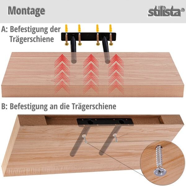 STILISTA Fali polc Volato 80 cm rusztikus fa