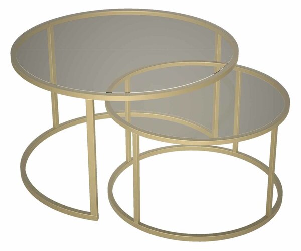 Hanah Home Dohányzóasztal szett Gold Milas - Arany