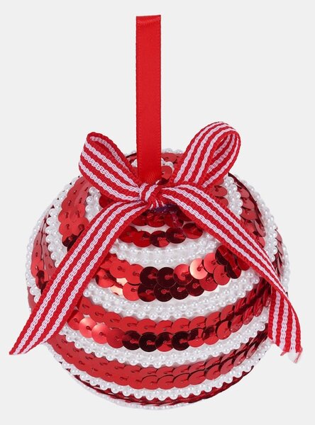 Sinsay - Flitterekkel díszített karácsonyi gömbök, 6 darabos készlet - piros