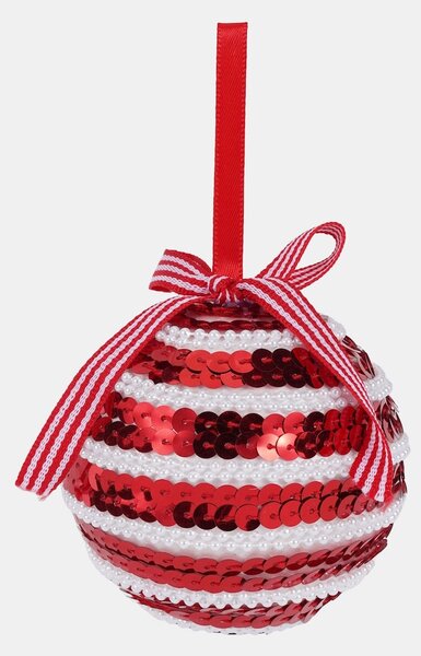 Sinsay - Flitterekkel díszített karácsonyi gömbök, 6 darabos készlet - piros