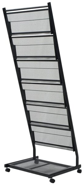 Fekete, A4-es újságtartó állvány 47,5x43x133 cm