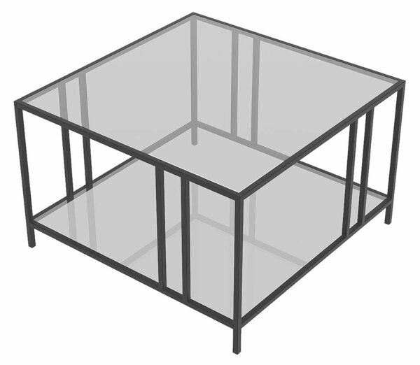 Hanah Home Bakü dohányzóasztal - fekete, átlátszó