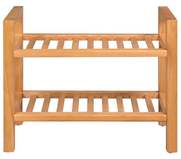 Tömör tölgyfa cipőtartó 2 polccal 50 x 27 x 40 cm
