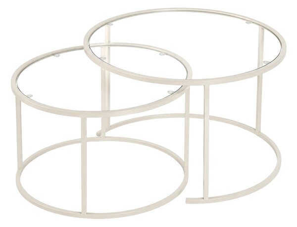 Hanah Home Dohányzóasztal szett Bézs Beige-Trs-80-60-Nrd-Srk