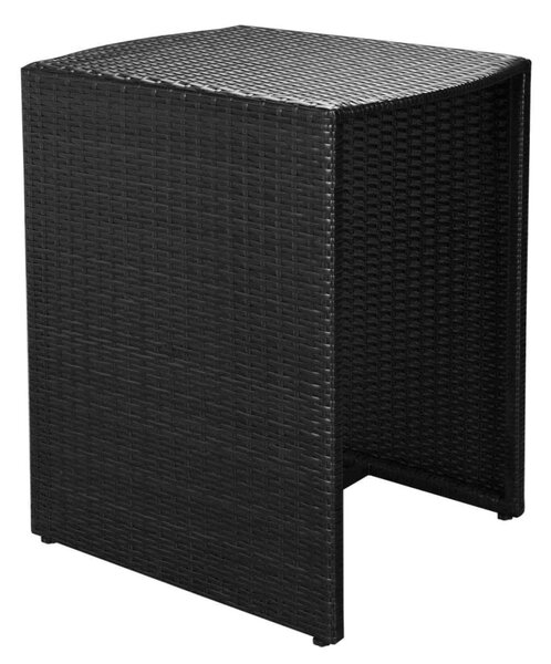 3 darabos fekete polyrattan bisztrószett párnákkal