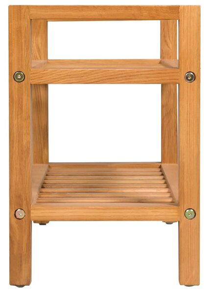 Tömör tölgyfa cipőtartó 2 polccal 50 x 27 x 40 cm