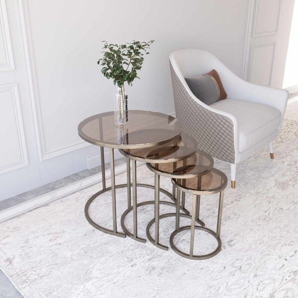 Hanah Home Fészekasztal szett (4 darabos) Milas 4 - Antik bronz