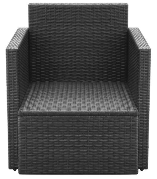 VidaXL fekete polyrattan kerti szék hát- és ülőpárnával