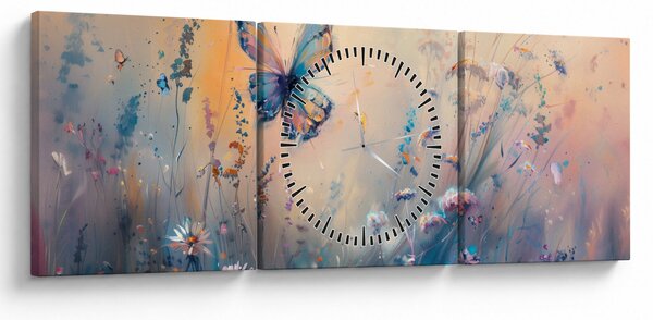 Kép - Rét pillangóval II (órával) (90x30 cm)