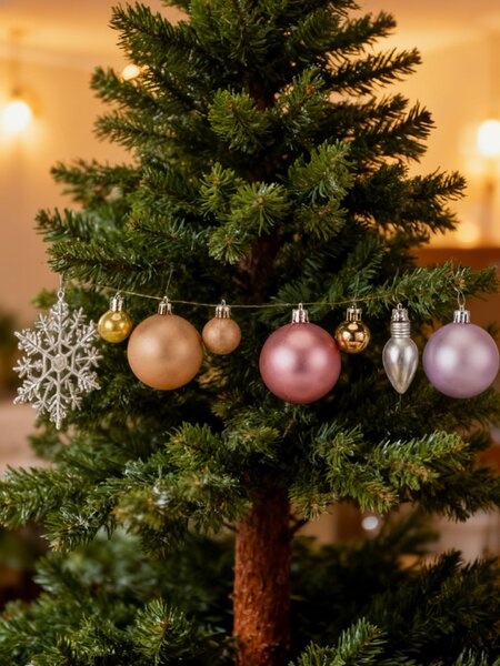 Sinsay - Karácsonyi díszítő készlet – 50 darabos gömbök és hópehely - többszínű