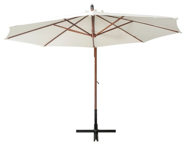 Fehér lógó napernyő fa rúddal 350 cm