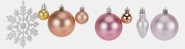 Sinsay - Karácsonyi díszítő készlet – 50 darabos gömbök és hópehely - többszínű
