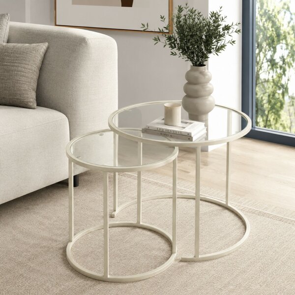 Hanah Home Coffee Table Set Beige Beige-Trs-60-42-Nrd-Srk