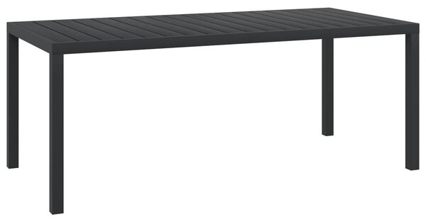 Fekete alumínium és WPC kerti asztal 185 x 90 x 74 cm