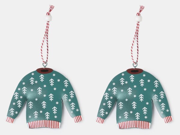 Sinsay - Karácsonyi fenyő díszek pulóver formában 2 pack - többszínű