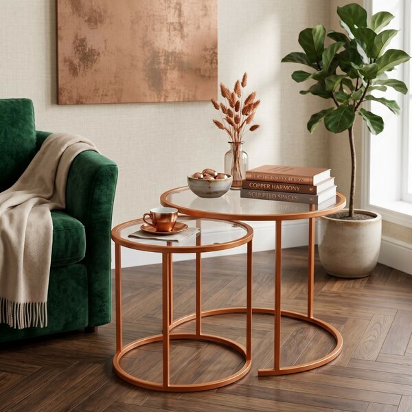 Hanah Home dohányzóasztal szett narancssárga Orange-Trs-60-42-Nrd-Srk