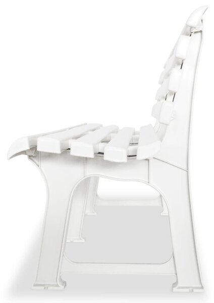 Fehér műanyag kerti pad 145,5 cm