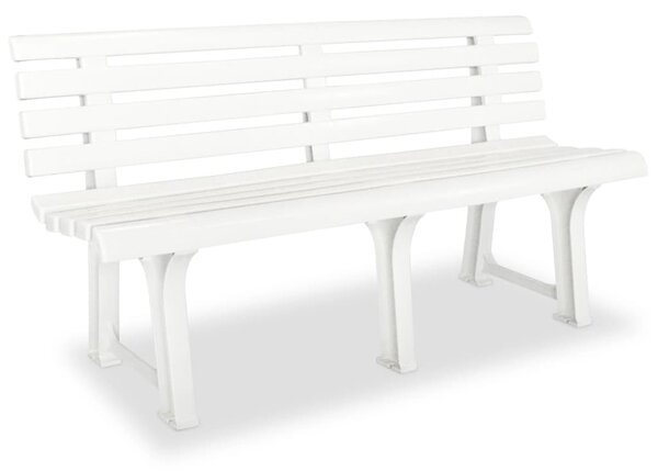Fehér műanyag kerti pad 145,5 cm