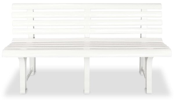 Fehér műanyag kerti pad 145,5 cm