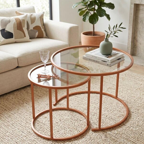 Hanah Home dohányzóasztal szett narancssárga Orange-Trs-60-42-Nrd-Srk