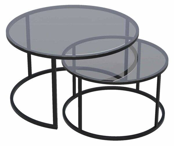 Hanah Home Dohányzóasztal szett Black Milas 60 - Fekete