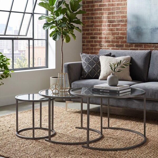 Hanah Home Coffee Table Set Grey Grey-Trs-80-60-42-Nrd-Srk