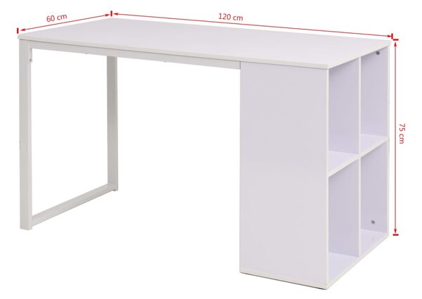 Fehér íróasztal 120 x 60 x 75 cm