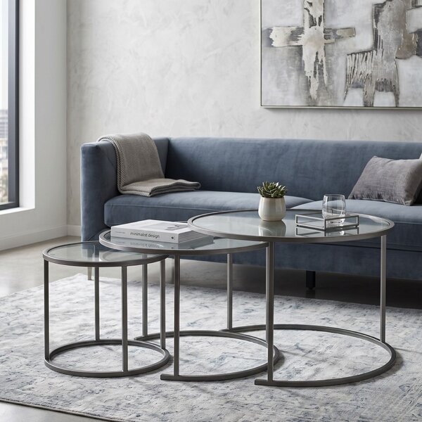 Hanah Home Coffee Table Set Grey Grey-Trs-80-60-42-Nrd-Srk