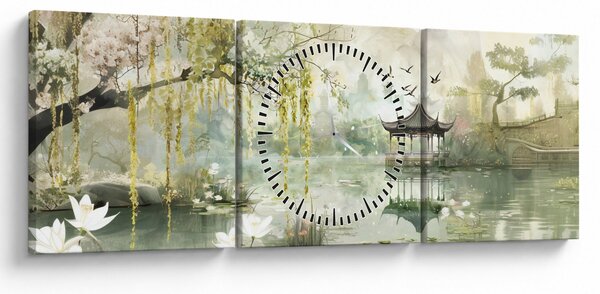 Kép - Kínai tó (órával) (90x30 cm)