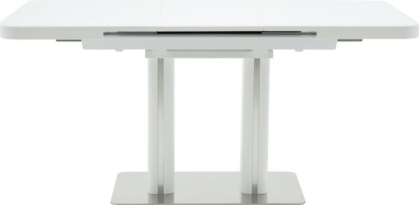 Modern Bővíthető Étkezőasztal Szatén Fehér Színben. 120-155x70 cm. Carvelli - Asti